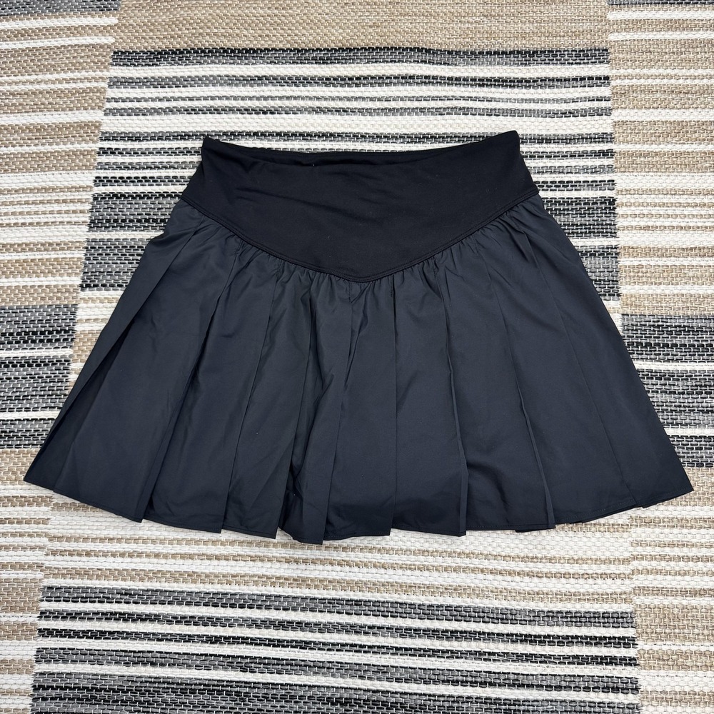 Free People FP Movement Swing of Things Skort Women's M Black Pleated Athletic